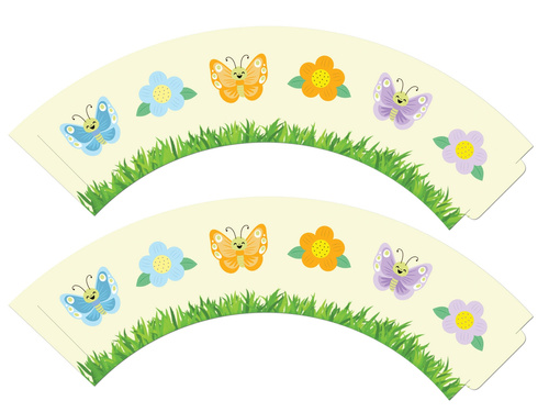 Tavaszi papírnehezék Virágok és pillangók 6 db.