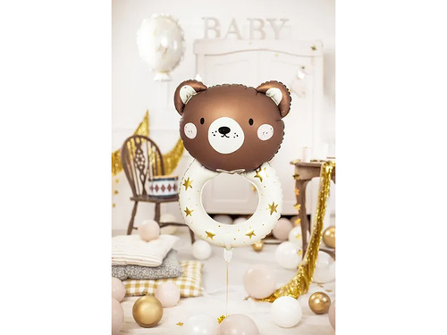 Csörgős mackó fólialufi - 45 x 67 cm - 1 db.