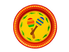 Papírtányérok Mexikó - 23 cm - 10 db.