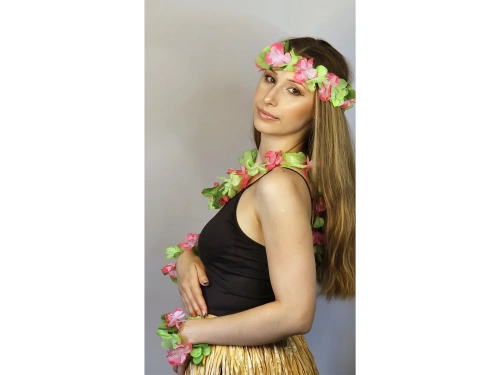 Hawaii szett zöld-rózsaszín - 4 elem