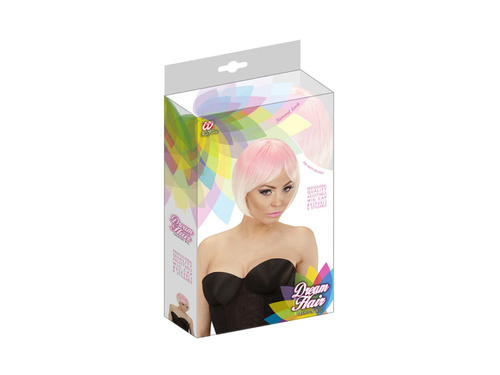 Rózsaszín és fehér Fashion melange paróka