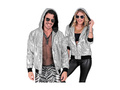 Party flitteres kabát - kapucnis bomber - ezüst