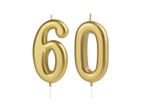 Arany számgyertyák - 60 - 2 db.