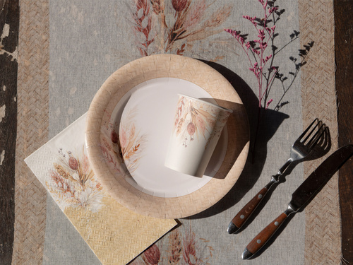 Boho papírtányérok - 22,5 cm - 10 db.