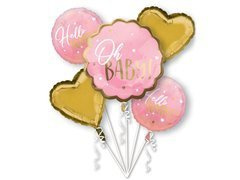 Csokor Oh Baby fólia léggömbök! rózsaszín - 1 készlet.