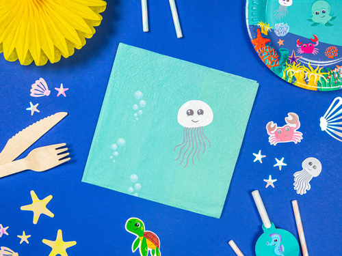 Víz alatti világ szülinapi szalvéták - 33 cm - 10 db.