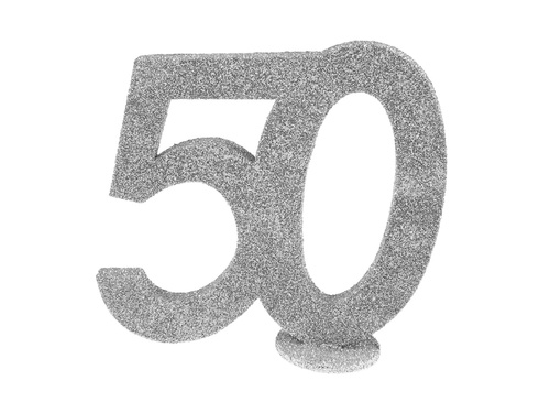 Ezüst 50. asztali dekoráció - 1 db.