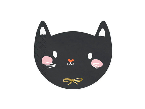 Fekete macskaszalvéta - 15 x 13 cm - 20 db.