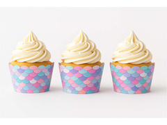 Sellő cupcake tokok - 6 db.