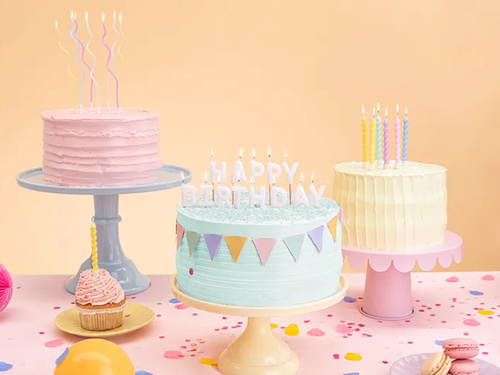 Pikers gyertyák Boldog születésnapot tábla - fehér