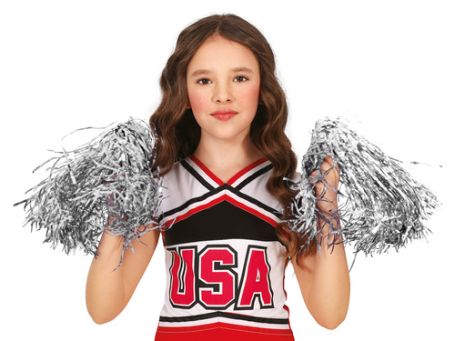 Ezüst pomponlány pomponok - 2 db.