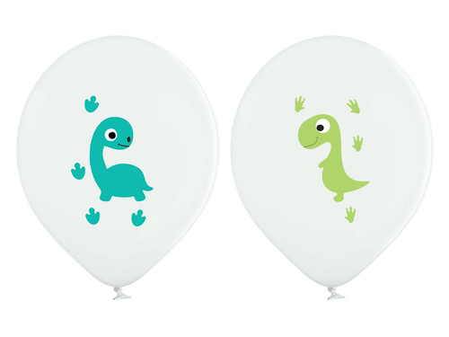 Boldog dinoszauruszok nyomtatott lufi - 37 cm - 6 db.