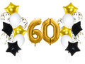 Léggömb készlet 60. születésnapra arany és fekete - 21 db.