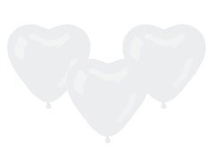 Fehér szív lufi - 29 cm - 50 db.