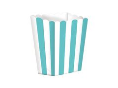Kék-fehér csíkos popcorn dobozok - 5 db.