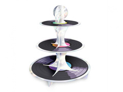 Retro diszkó cupcake flitteres állvány - 1 db.