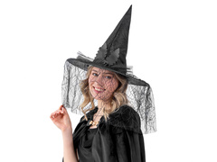 Boszorkánysapka csipkével - 1 db.