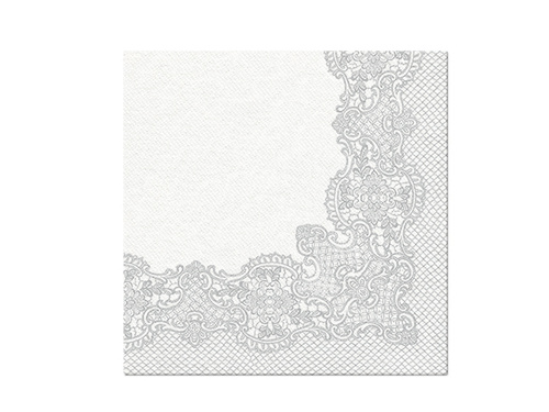 Szalvéták ezüst csipkemintával - 40 cm - 50 db.