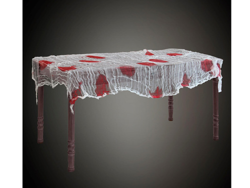 Vérfoltos hálós terítő Halloweenre - 80 x 180 cm - 1 db.