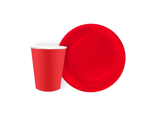 Piros papír terítékkészlet - 24 db.