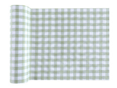 Zöld kockás asztali futó dekoráció - 26 cm x 3 m - 1 db.
