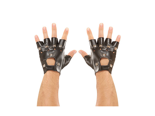 Ujjatlan szegecselt bőrkesztyű