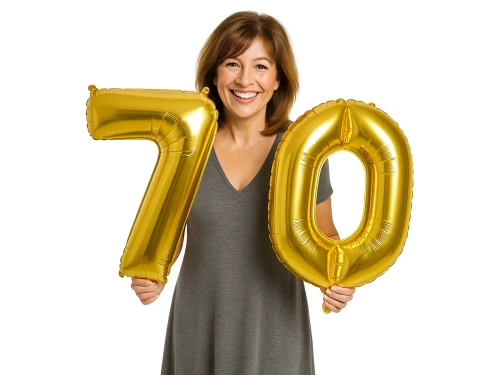 70-es számú aranyszínű fólialufi - 86 cm - 2 db.