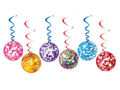 Disco medál disznó dekoráció - 6 db.