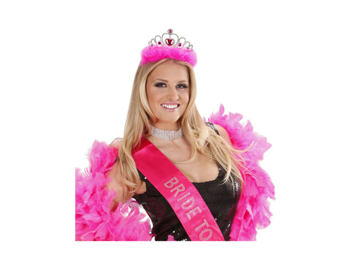 Girls Night Out tiara rózsaszín ékszerekkel és szőrmével