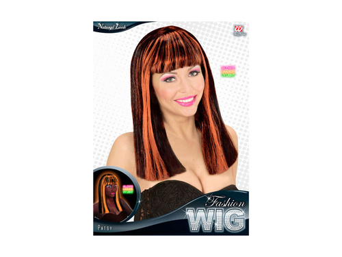 Fekete és narancssárga neon Patsy paróka kiemelésekkel