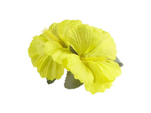 Hawaii virágos kitűző sárga - 1 db.