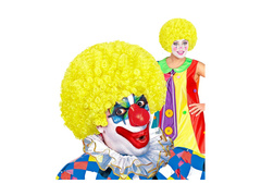 Göndör bohóc paróka sárga afro haj