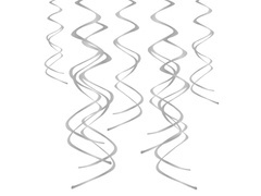 Függődísz ezüst pörgős - 60 cm - 5 db.