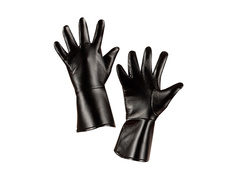 Fekete karakteres kesztyű bőrszerű anyagból - gyerekeknek
