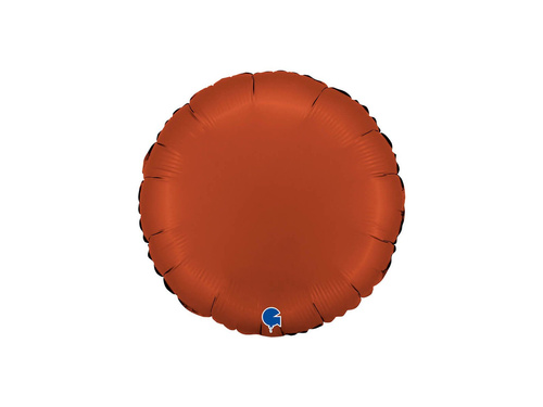 Kerek szatén vörös fólialufi - 14" - 1 db.