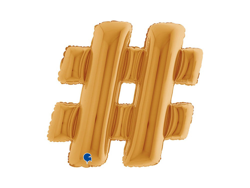 Fólialufi különleges felirat # hashtag arany - 40" - 1 db.