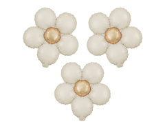 Krémszínű virágos fólialufi - 33 cm - 3 db.