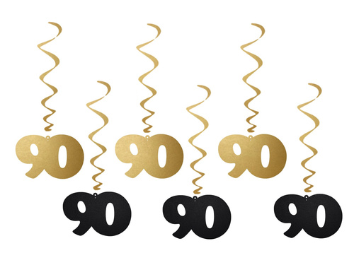 Akasztós dekoráció örvények 90. születésnap - 6 db.