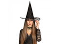 Fekete boszorkánysapka Halloweenre - 1 db.