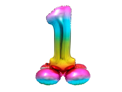 Álló fólialufi 1. számú szivárványos lufi - 81 cm