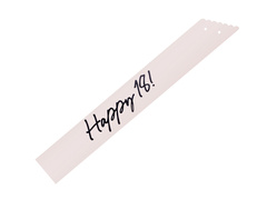 Bézs színű szíj Happy 18 felirattal - 1 db.