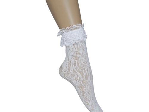 Fehér csipkés zokni fodrokkal