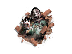 Zombi fali dekoráció Halloweenre - 1 db.