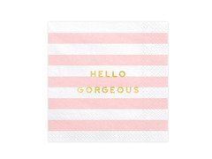 Hello Gorgeous rózsaszín csíkos szalvéták - 33 cm - 20 db.