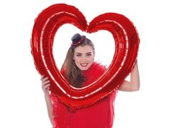 Fólia lufi szív mint képkeret - 80x70 cm