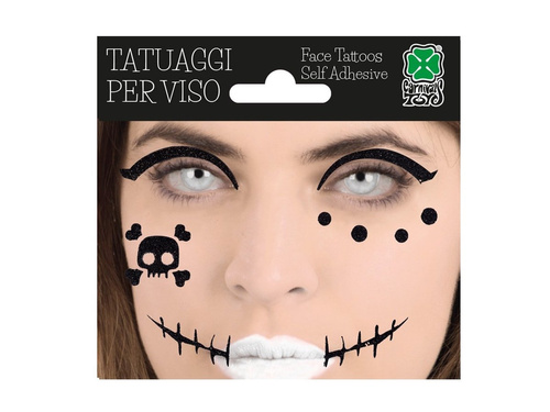 Csontváz arc matricák