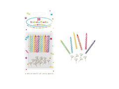 Színes születésnapi gyertyák - 6 cm - 20 db.