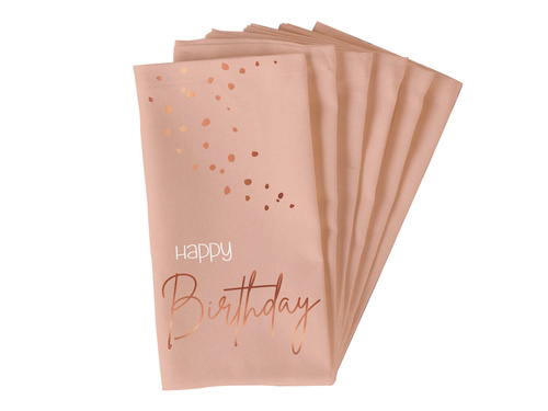 Boldog születésnapot rózsaszín szalvéták - 33 cm - 10 db.