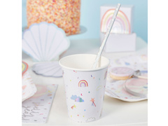 Szivárványos papírpoharak - 250 ml - 8 db.