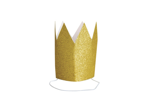 Arany csillámos papírkorona - 4 db.